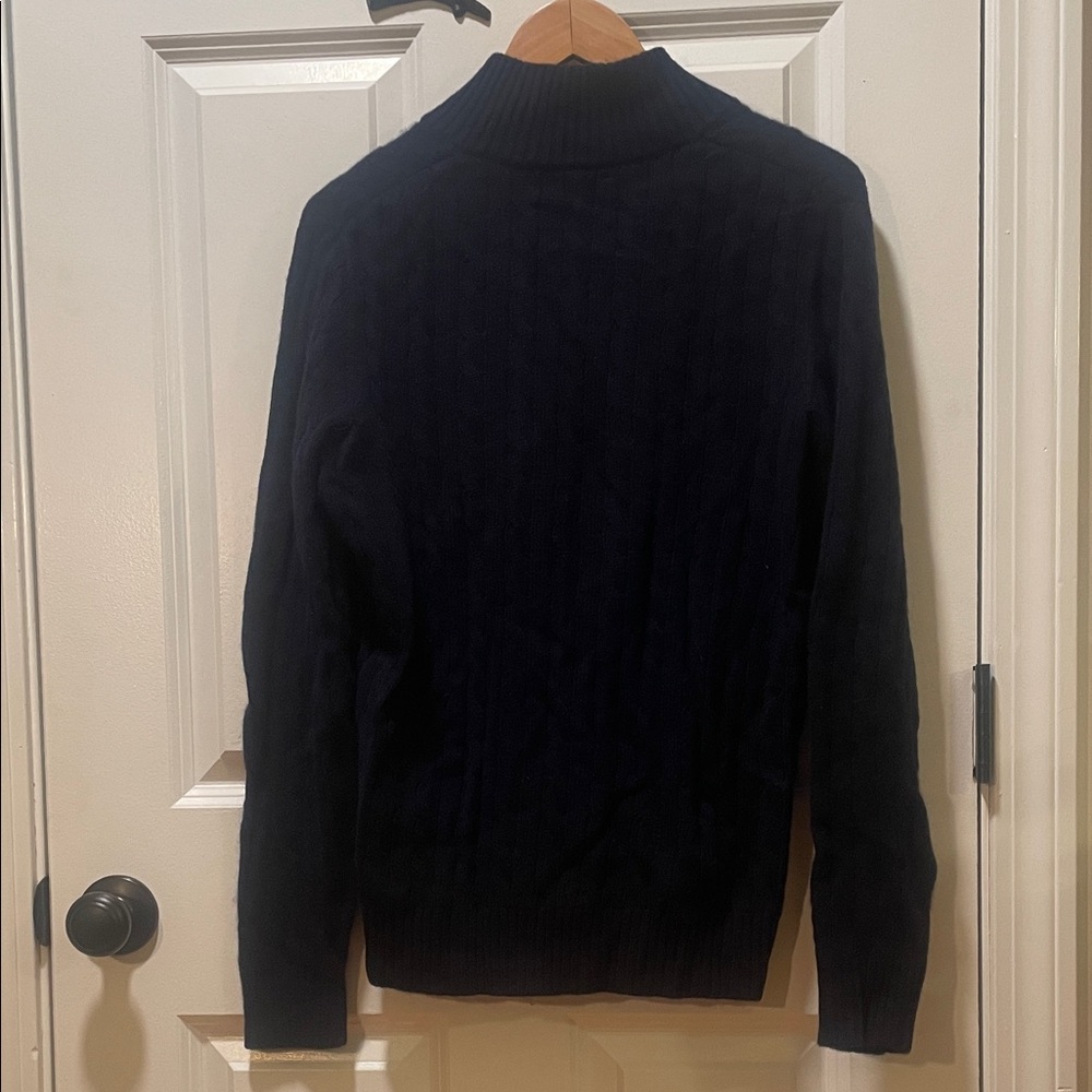 Lands' End Dark Blue Knit Kaschmir Sweater - Picture 4 of 6